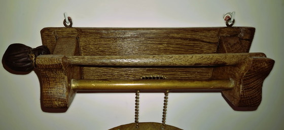 Gong decorativo con motivo a uccello, Oggetti decorativi, Legno, Ottone, Marrone, Rustic (foto 4 di 6)