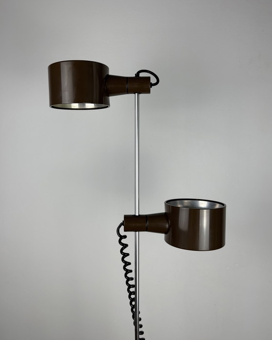 Image 1 of Vintage Floor Lamp by Ronald Homes for Conelight Twinlight 1970s Space Age Industrial design Mid Century 70s Minimalism