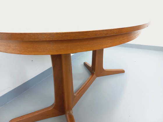 Image 1 of Vintage Baumann oval teak dining table from the 1960s/70s with extensions