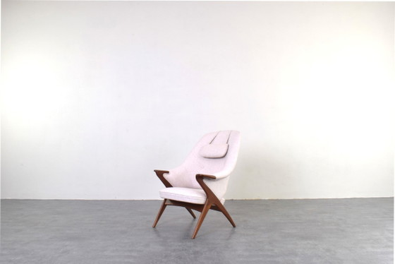 Fauteuil Bravo en teck Mid-Century par Sigurd Ressell pour Hjellegjerde Møbelfabrikk, 1957 – Wood, Wool (photo 2 of 12)
