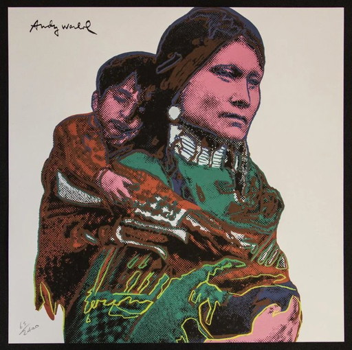 1986 Carnegie Museum of Art Dopo Andy Warhol "Madre e figlio" litografia