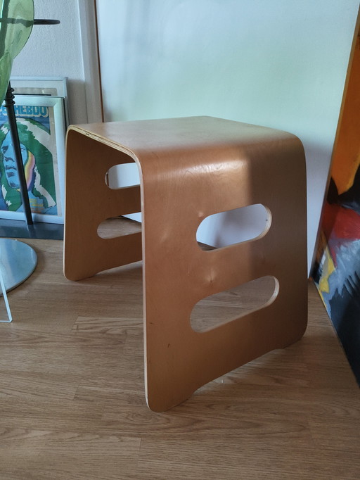 Tabouret/table d'appoint Benjamin en contreplaqué, design vintage, Lisa Norinder, Ikea