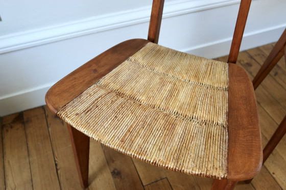 Image 1 of Set of 3 Vintage Roger Landault "Ellipse" Sentou 1957 Chairs
