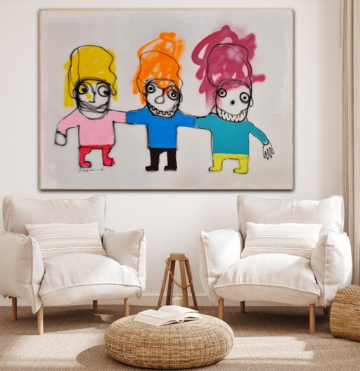 Peinture tendue Hamelink : joie connectée