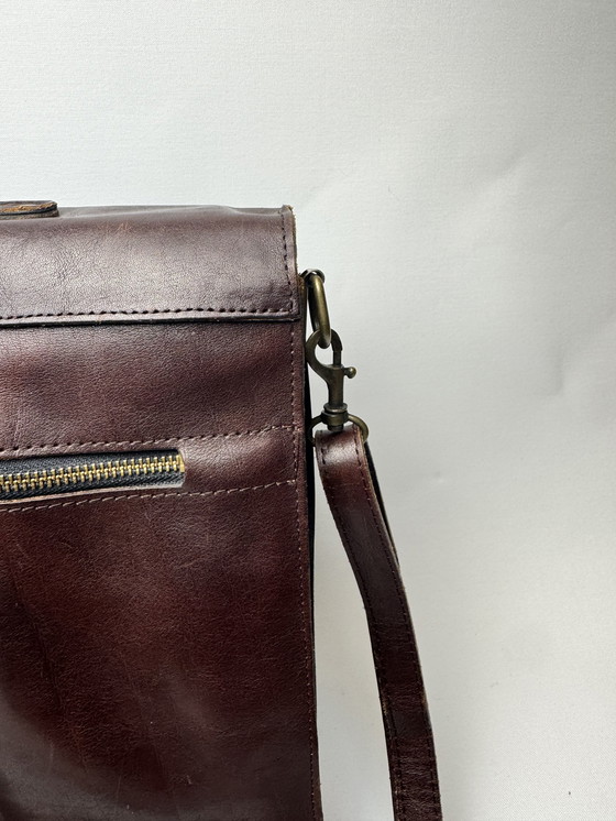 Image 1 of Cartella in pelle vintage di Lederwaren Kerkhof (Paesi Bassi) - con chiavi