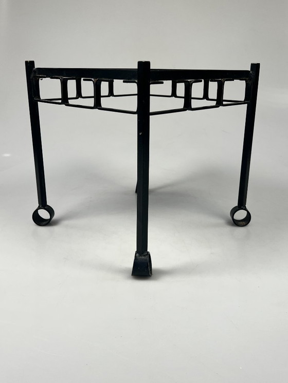 Image 1 of Vintage Table, Brutalism, Cast Iron And Ceramic, 1960's
