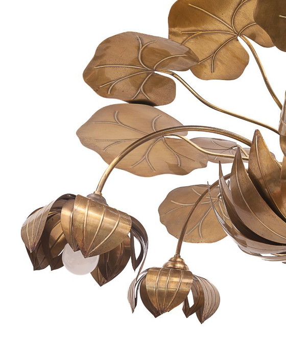 Lustre Nénuphar 10 Feux Maison Jansen – Brass (photo 10 of 11)