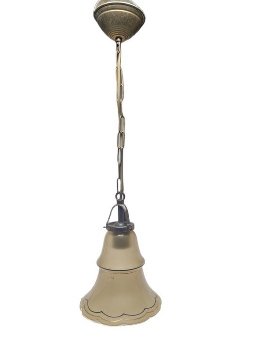 Art Nouveau Ceiling Lamp, Former Austro-Hungarian Empire, 1900s – Ceiling lights, Glass, Metal (photo 4 of 12)