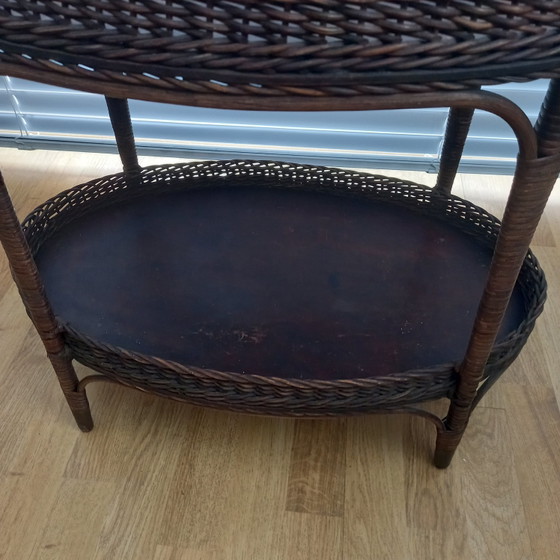 Image 1 of Vintage rattan side table.