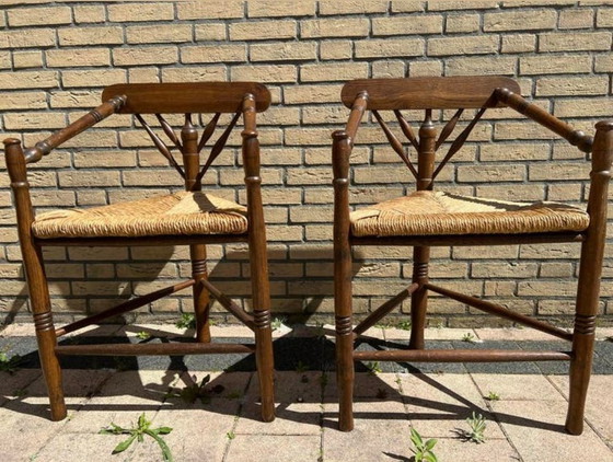 Image 1 of 2 corner chairs with rushes