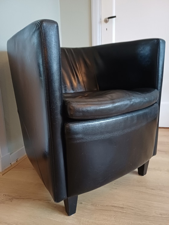 Image 1 of Poltrona Machalke in pelle nera di Crack