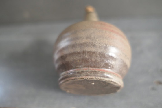 Image 1 of Vintage Set of 3 Ceramic Oil Lamps in Brown Shades