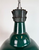 Lámpara colgante industrial francesa de esmalte de petróleo de Sammode, década de 1950.