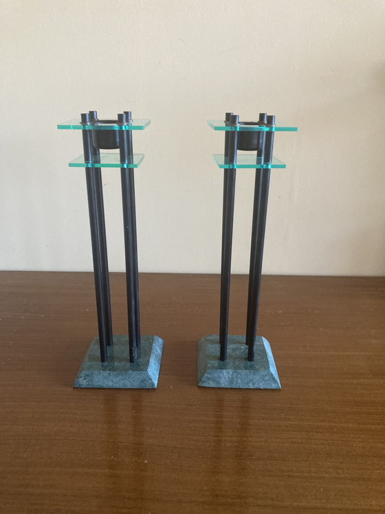 Image 1 of Set of Memphis Milano candlesticks
