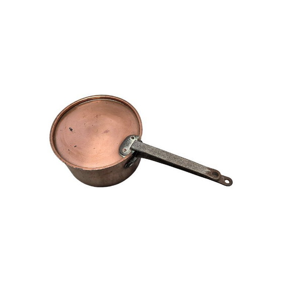 Image 1 of Grande casserole ancienne en cuivre français, XIXe siècle