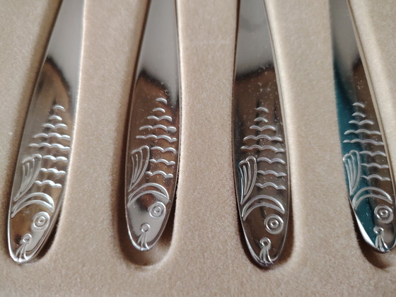 Image 1 of Posate da pesce vintage WMF, acciaio inossidabile, mai usate, con confezione originale