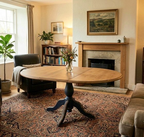 Extendable Round Table with Central Pedestal Base – Country Chic Style - Interior's Creation – Interior’s (photo 15 of 15)