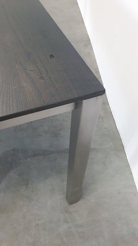 Image 1 of Arco Tisch aus reiner Eiche, geräuchertem Edelstahl, niederländisches Design, 210 x 90