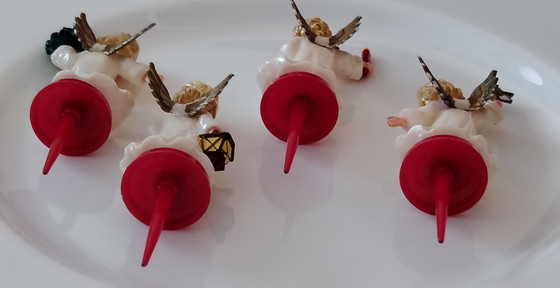 Image 1 of Statuette vintage in bachelite con angelo, anni '50/'60, corona dell'Avvento