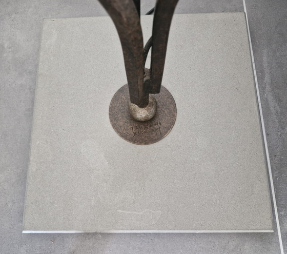 Image 1 of Lampadaire Terzani avec bol en verre de Mureno