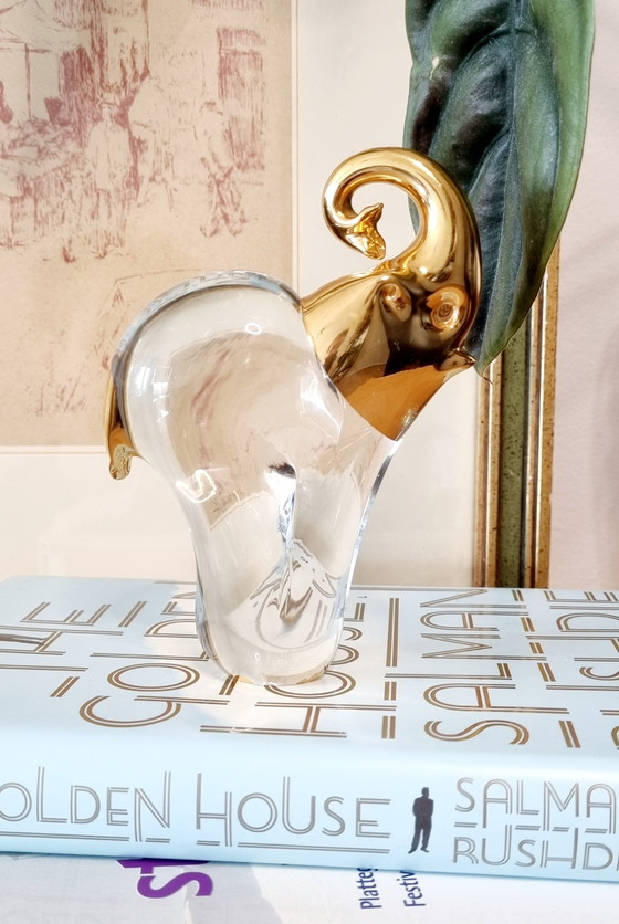 Image 1 of Statuetta vintage di elefante in vetro soffiato a mano.