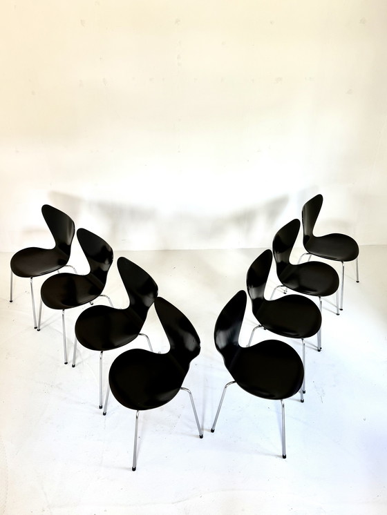 Image 1 of 8x Sillas Fritz Hansen negras