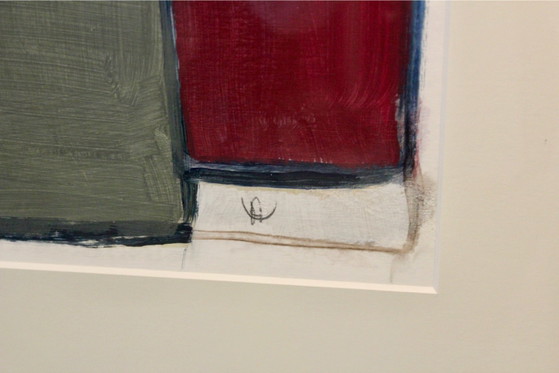 Anneke Umbgrove, ‘Composition Landscape’, Acrílico sobre papel, Firmado, Pinturas y dibujos, Vidrio, Dorado (foto 7 de 8)