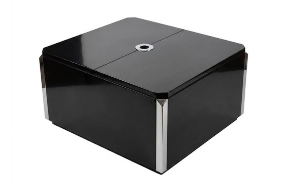 Image 1 of MEUBLE BAR ICONIQUE "ALVEO" Conçu par Willy Rizzo pour Mario Sabot – Esthétique monolithique des années 1970