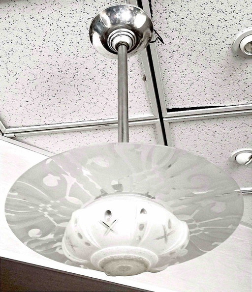 Art-Deco-Pendelleuchte, 45 cm Durchmesser