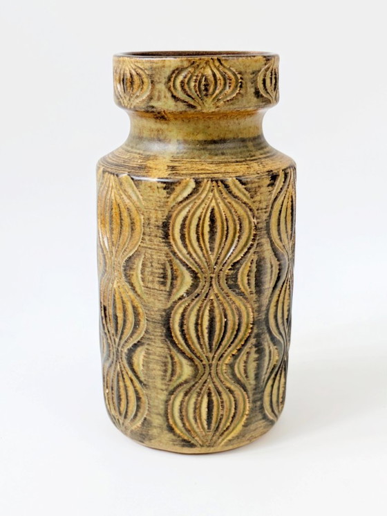 Image 1 of Vaso in ceramica Scheurich del 1960 | Amsterdam Decor motivo cipolla gialla | Germania Ovest