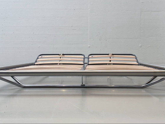 Image 1 of Cama Bauhaus de Bruno Huwyler con somier de láminas de Lattino, años 70