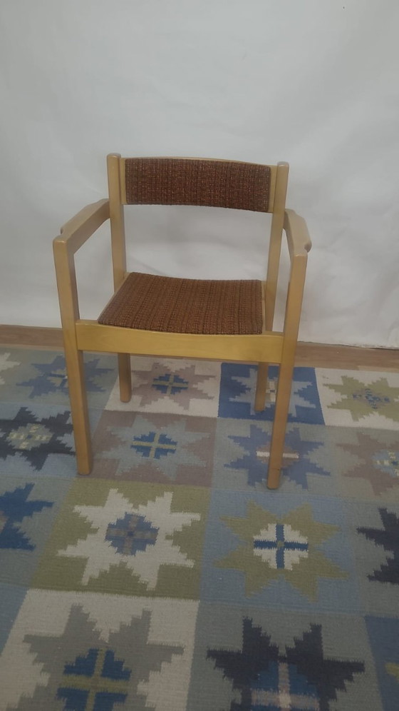 Image 1 of Set of 4 Vintage Scandinavian Stackable Chairs in Solid Wood - Balzar Beskow - Sweden, 1960s