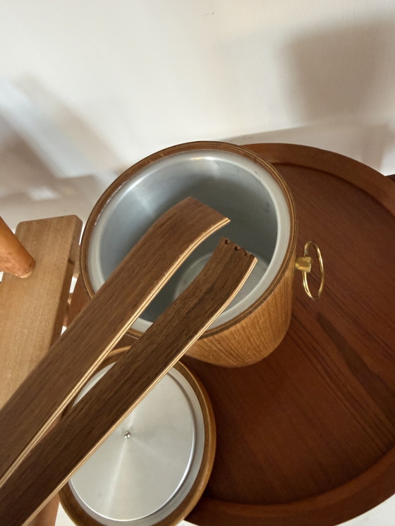 Image 1 of Vintage Deense Teakhouten Ijsemmer ‘60