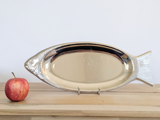 Vintage WMF Cromargan Fish-Shaped Serving Tray Stainless Steel – Table accessories, polished steel (photo 5 of 12)