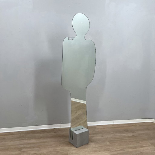 Acerbis "Narciso" Postmodern Silhouette Standing Floor Mirror 1980s – spiegels, Stone