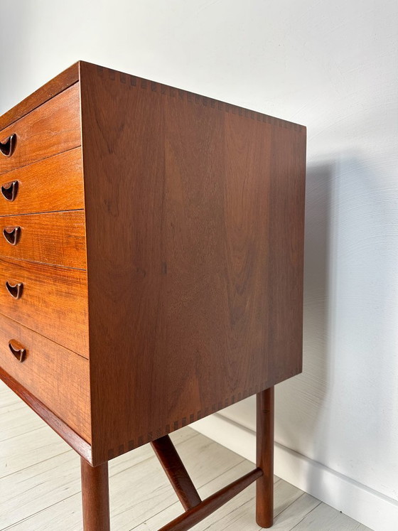 Image 1 of 1958 Danish Teak Sideboard Model 309 by Peter Hvidt & Orla Mølgaard-Nielsen for Søborg Møbelfabrik – Mid-Century Tambour Credenz