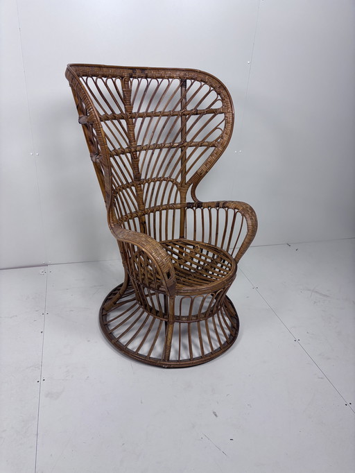 Vintage Peacock Chair Rattan Bamboo