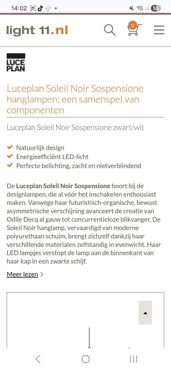 Image 1 of Lampada a sospensione Luceplan Soleil Noir, disegnata dallo Studio Odile Decq