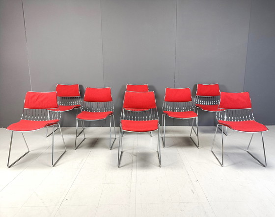 Image 1 of Set Of 8 Dining Chairs By Rudi Verelst For Novalux, 1970S