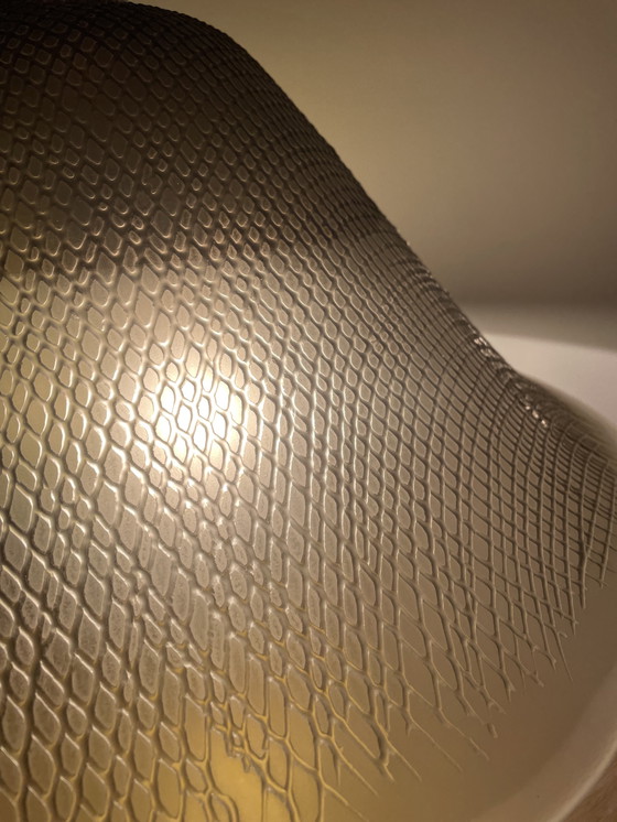 Image 1 of Space age paddestoel messing en glazen tafellamp van Peill & Puzzler 1970s