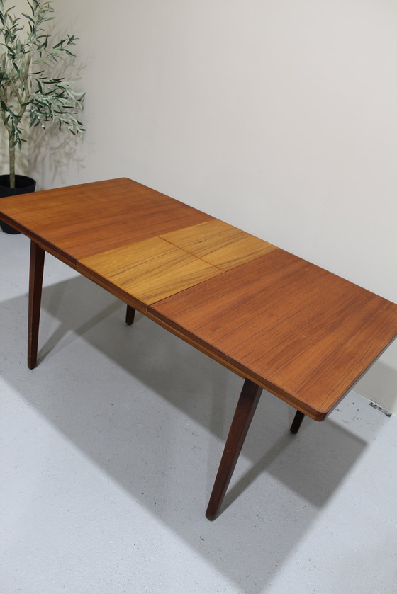 Image 1 of Vintage Uitschuifbare Eettafel - Jaren '60, Teak