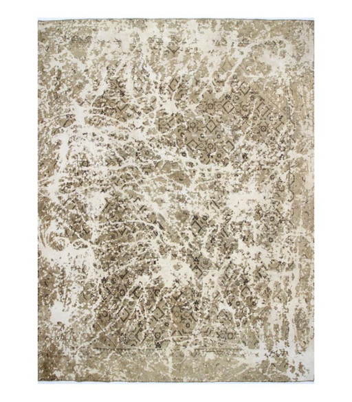 Oriental Hand-knotted Vintage Art Classic & Relief Design 356 x 202 cm Beige, Brown Color