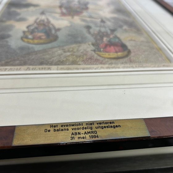 Image 1 of Raro originale colorato a mano - L'equilibrio del gabinetto - James Gillray (1757-1815)