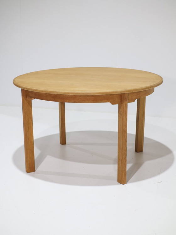 Extendable round oak Danish vintage dining table, Wood, Brown, Scandinavian (photo 4 of 15)