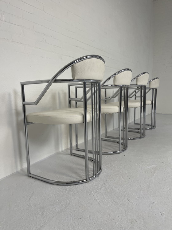 Image 1 of Italiaanse stoelen vintage retro Artdeco crocodile 80's