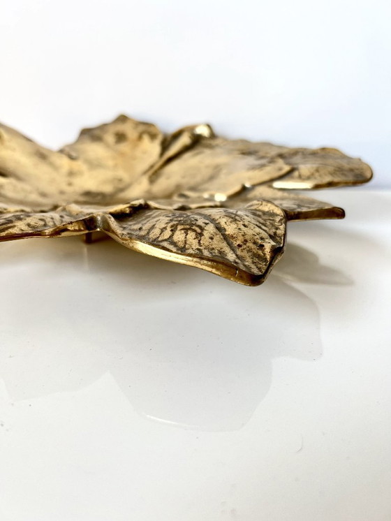 Image 1 of Dekorative Schale in Form eines Blattes - Vergoldete Bronze - Anfang XXᵉ Jahrhundert
