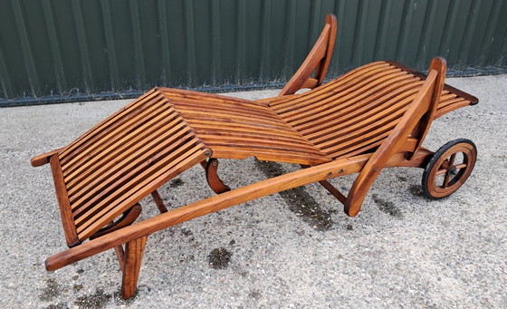 Image 1 of Barkers Traditionals teak lounger with Pandi mattress cushion