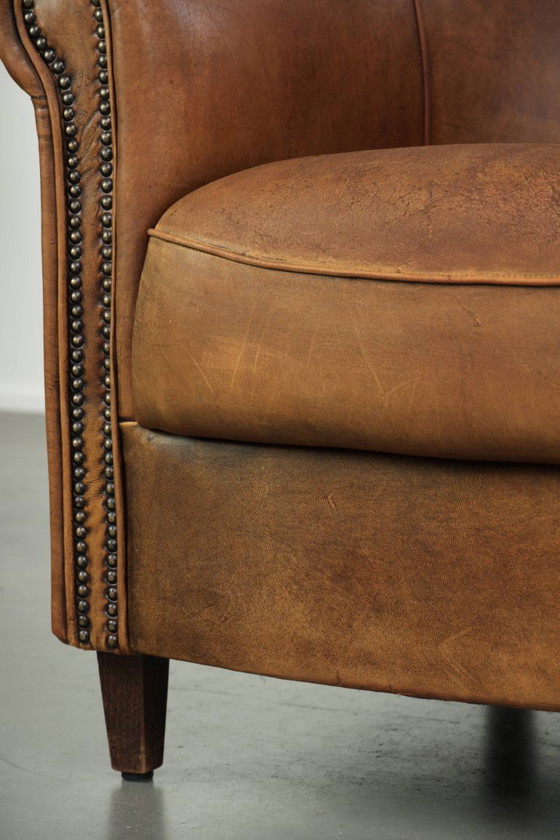 Geleefde schapenleren clubfauteuil met een mooi vintage patina en een comfortabele zit – Leather (photo 12 of 13)