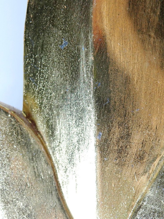 Image 1 of Großer, handgefertigter Sonnenstrahlenspiegel aus Holz und Stuck, vergoldet mit Blattgold, 1970er-80er Jahre