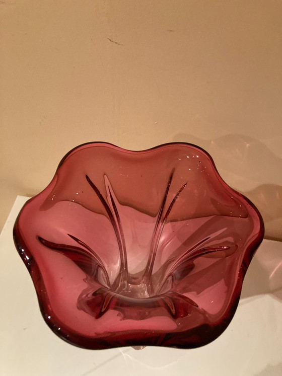 Rare large Murano Chambord vase by Fratelli Toso, Murano Glass, Pink (photo 11 of 13)